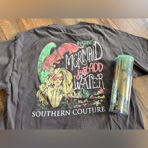 Southern Couture Women's Short Sleeve Tee and Mermaid Starbucks Cup